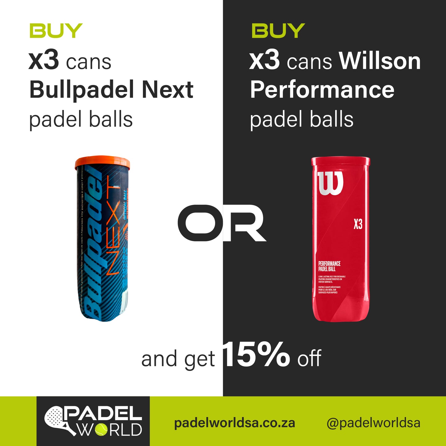 Wilson Padel Balls Combo x 3 Cans